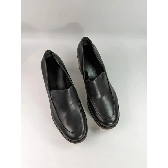 Vince Narissa Women's Black Leather Heeled Loafers Clogs Size 10 (MSRP $375) - Picture 3 of 11